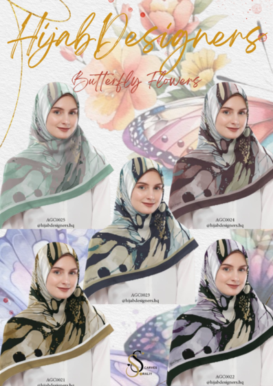 Butterfly Flowers - HijabDesigners